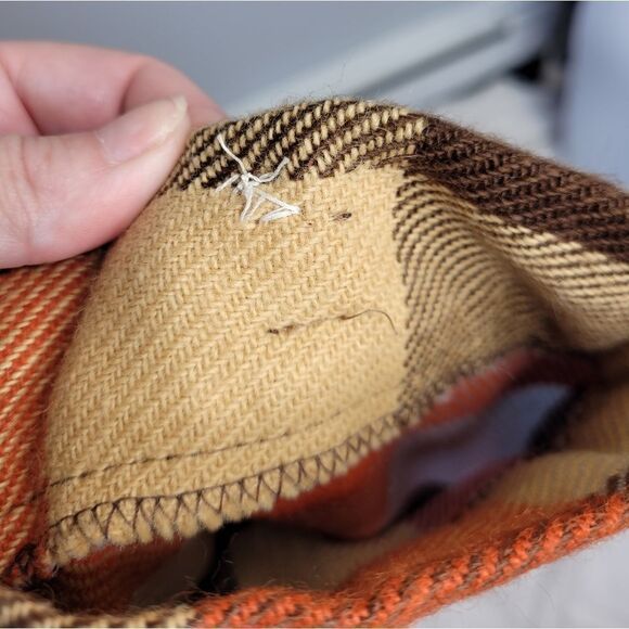 VINTAGE 60s plaid wool wide leg high waist fall trouser pants XS/S - Picture 6 of 11